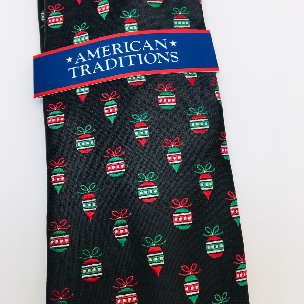 Black Christmas Tie Ornaments NEW